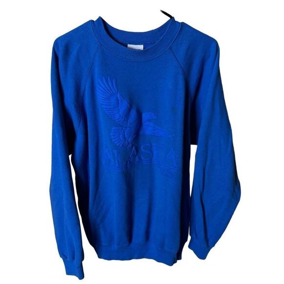 VTG 80s Alaska Eagle Crewneck USA XL - Picture 1 of 5